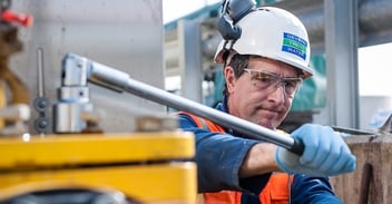 Severn Trent Water Engineer fixing pipes