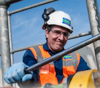 Severn Trent Water Engineer fixing pipes